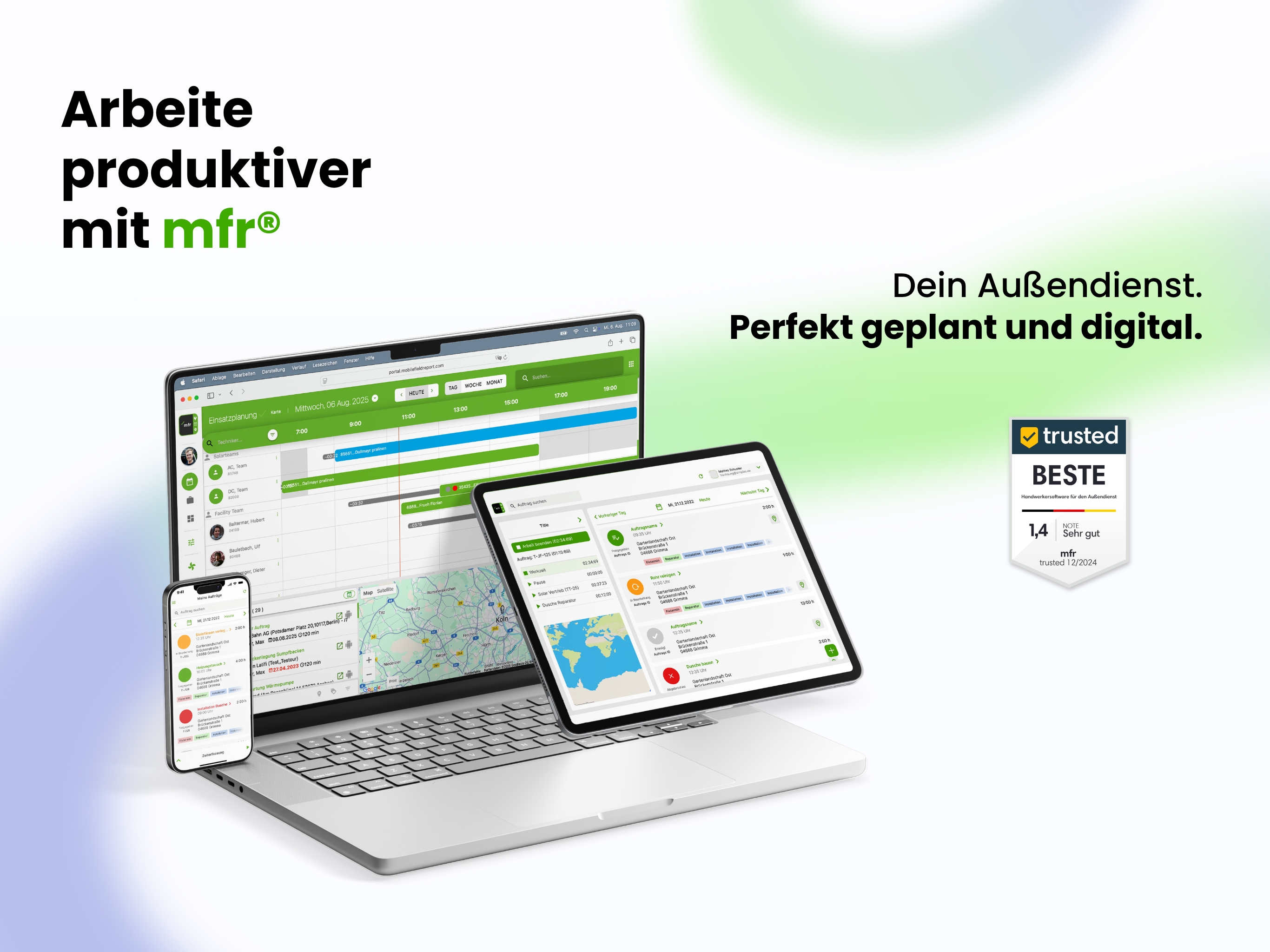 screenshot of mfr field service management